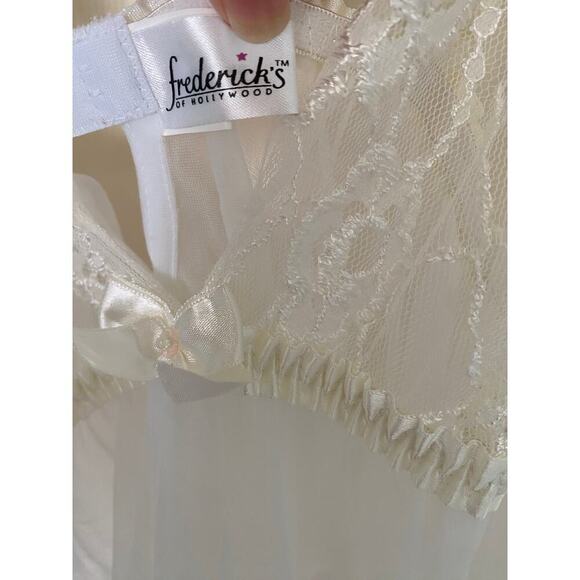Frederick's Lace Babydoll Cottagecore Fairy Lingerie Slip Dress with Slit Medium - Picture 5 of 6